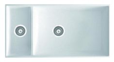 Marmorin OLWIN I egymedencés gránit mosogató, gyümölcsmosóval, fehér 525500006