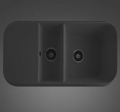 Marmorin OPAL egymedencés gránit mosogató, gyümölcsmosóval, fekete 440510002