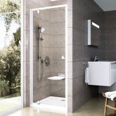 Ravak PIVOT PDOP1-90 zuhanyajtó, kifelé nyíló, 90x190, fehér keret+átlátszó üveg 03G70100Z1