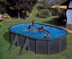 PONTAQUA GRAPHITE merevfalú medence, 500x300x120 cm, szkimmerrel, befúvóval FFA 833