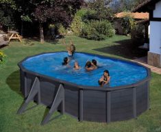 PONTAQUA GRAPHITE merevfalú medence, 610x375x120 cm, szkimmerrel, befúvóval FFA 834