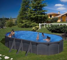 PONTAQUA GRAPHITE merevfalú medence, 730x375x120 cm, szkimmerrel, befúvóval FFA 835