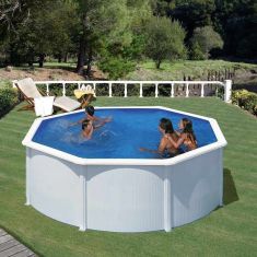 PONTAQUA WHITE merevfalú medence, kerek, 300x120 cm, szkimmerrel, befúvóval, FFA 810