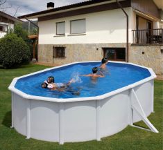 PONTAQUA WHITE merevfalú medence, ovális 5x3x1.2 m, szkimmerrel, befúvóval FFA 751
