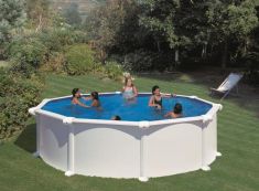 PONTAQUA WHITE STAR kör alakú merevfalú medence 460x132 cm, szkimmerrel, befúvóval FFA 712