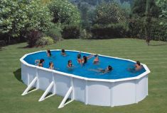 PONTAQUA WHITE STAR merevfalú medence,ovális 9.15x4.7x1.3 m, szkimmerrel, befúvóval FFA 764
