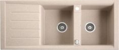 Marmorin PROFIR kétmedencés gránit mosogató, csepegtetővel, homok 160213007