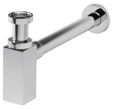 Ferro QUADRO szögletes búraszifon, G5/4”x32 mm, állítható lefolyócsővel, rozettával, króm S280