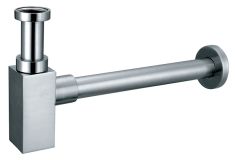 Ferro QUADRO szögletes búraszifon G5/4”x32 mm, állítható lefolyócsővel, rozettával, nikkel S280NC