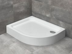 Radaway LAROS E íves, akril zuhanytálca, lábakkal, szifonnal, balos, 100x80 cm SLE81017-01L