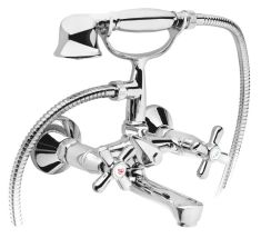 Ferro RETRO fali kádtöltő csaptelep, zuhanyszettel, króm XR11