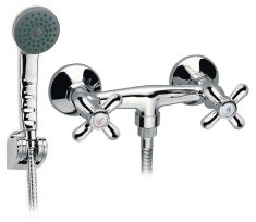 Ferro RETRO fali zuhany csaptelep, zuhanyszettel, króm XR77