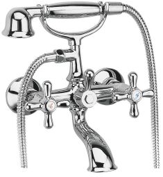 Ferro RETRO NEW fali kádtöltő csaptelep, zuhanyszettel, króm XD11