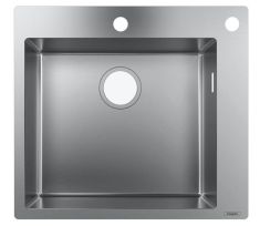 Hansgrohe S712-F450 beépített rozsdamentes mosogató 55x50 cm, 1 medencés, 2 lyukas 43305800