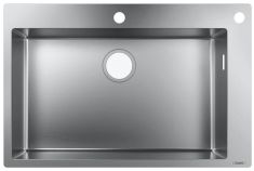 Hansgrohe S712-F660 beépített rozsdamentes mosogató 76x50 cm, 1 medencés, 2 lyukas 43308800