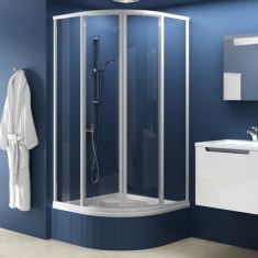 Ravak SUPERNOVA SKCP4-90 Sabina íves zuhanykabin, 90x90, fehér keret/Pearl plexi betétlemez 31177V10011