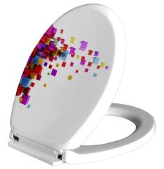 Bisk SNAIL kocka mintás WC ülőke, lecsapódást gátló mechanizmussal, polipropilén 04502