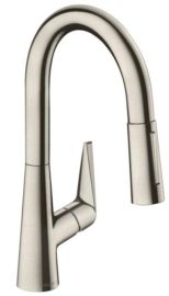 Hansgrohe Talis S mosogató csaptelep 160, kihúzható zuhanyfejjel, nemesacél felület 72815800