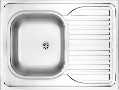 Deante TANGO egymedencés mosogató, csepegtetővel, rozsdamentes, 80x60x15 cm, textil hatású ZM63110