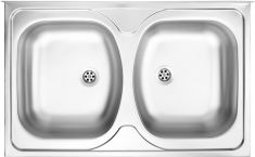 Deante TANGO kétmedencés mosogató, hátfallal, rozsdamentes, 80x50x14 cm, szatén hatású ZM5020N