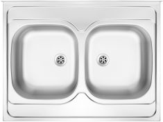 Deante TANGO kétmedencés mosogató, hátfallal, rozsdamentes, 80x60x14 cm, szatén hatású ZM6020N