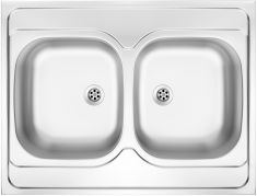 Deante TANGO kétmedencés mosogató, rozsdamentes, 80x60x14 cm, szatén hatású ZM60200