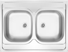 Deante TANGO kétmedencés mosogató, rozsdamentes, 80x60x14 cm, textil hatású ZM63200