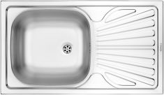 Deante TECHNO egymedencés mosogató csepegtetővel, rozsdamentes, 76x43.5x15 cm, szatén hatású ZMU0110