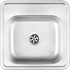 Deante TECHNO egymedencés mosogató, rozsdamentes, 38x38x15 cm, szatén hatású ZMU0100