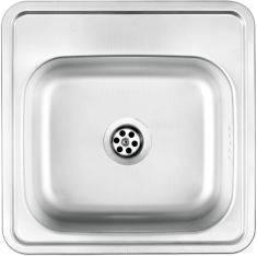 Deante TECHNO egymedencés mosogató, rozsdamentes, 38x38x15 cm, textil hatású ZMU3100