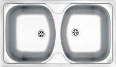 Deante TECHNO kétmedencés mosogató, rozsdamentes, 79x44x15 cm ZMU0200