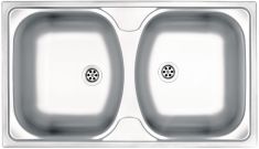 Deante TECHNO kétmedencés mosogató, rozsdamentes, 79x44x15 cm, textil hatású ZMU3200