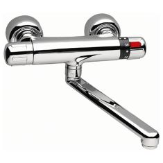 Ferro termosztátos, fali mosogató csaptelep, elforgatható kifolyóval, króm TA5