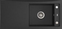 Marmorin TESSA egymedencés gránit mosogató, csepegtetővel, fekete 715113002