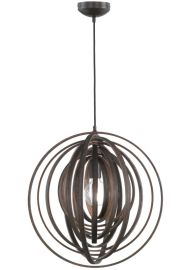 Trio BOOLAN függőlámpa, d50 cm, fa, sötét barna, E27, 1x60W 305900126