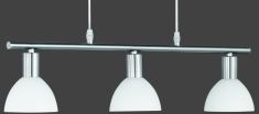 Trio DALLAS függőlámpa, E14, 3x40W, 61x120 cm, matt nikkel-fehér R335110307
