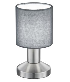 Trio GARDA asztali lámpa, fém/textil, matt nikkel-szürke, E14, 1x25W 595400111