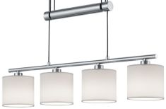 Trio GARDA függőlámpa, fém/textil, matt nikkel-fehér, E14, 4x40W 305400401