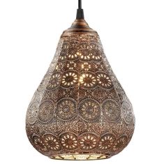 Trio JASMIN függőlámpa, E14, 1x40W, d19 cm, antik réz 303700162
