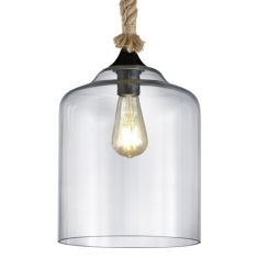 Trio JUDITH függőlámpa, üveg/kötél, E27, 1x60W 302900102