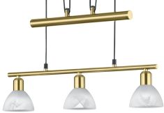 Trio LEVISTO LED függőlámpa, E14, 3x6W, matt réz, alabástrom fehér üveg 371010308