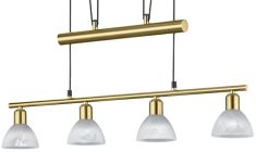 Trio LEVISTO LED függőlámpa, E14, 4x6W, matt réz, alabástrom fehér üveg 371010408