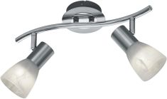 Trio LEVISTO spot lámpa, LED, E14, 2x6W, matt nikkel, alabástrom fehér üveg 871010207