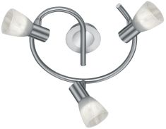 Trio LEVISTO spot lámpa, LED, E14, 3x6W, matt nikkel, alabástrom fehér üveg 871090307