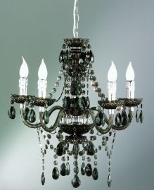 Trio LÜSTER csillár, E14, 5x40W, fekete/króm, akril kristály R1107-02