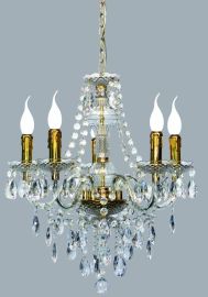 Trio LÜSTER csillár, E14, 5x40W, transparent/sárgaréz, akril kristály R1107-03