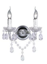Trio LÜSTER fali lámpa, E14, 2x40W, transparent/króm, akril kristály R25072000