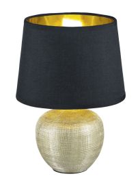 Trio LUXOR asztali lámpa, kerámia/textil, arany-fekete, 18x26 cm, E14, 1x40W R50621079