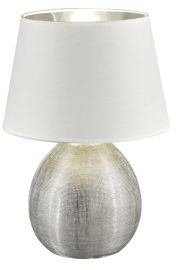 Trio LUXOR asztali lámpa, kerámia/textil, ezüst-fehér, 24x35 cm, E27, 1x60W R50631089