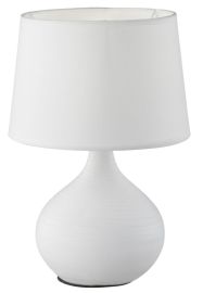 Trio MARTIN asztali lámpa, fehér, kerámia/textil, E14, 1x40W R50371001